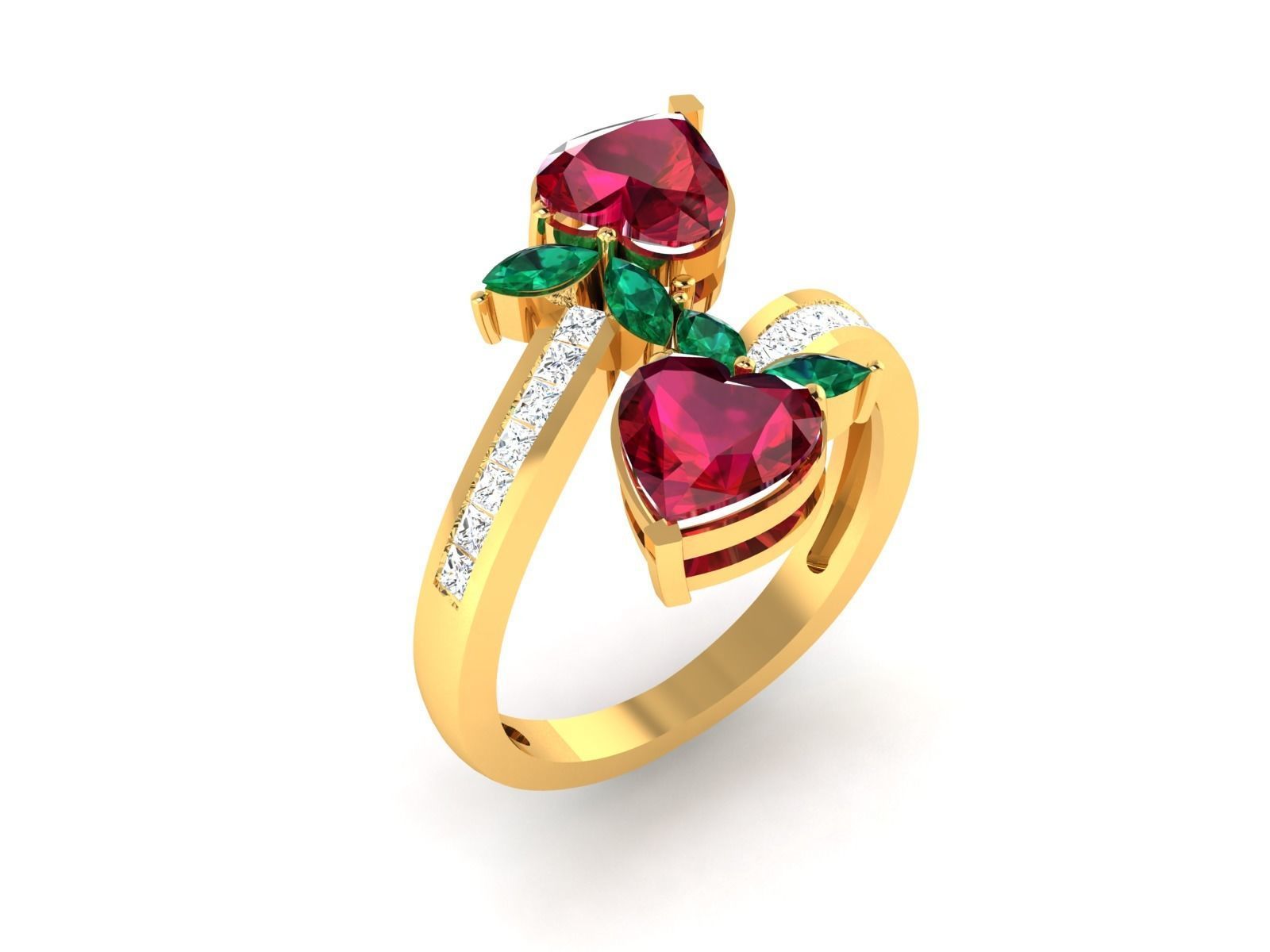 Solitaire women ring 3dm render detail 3D print model_2