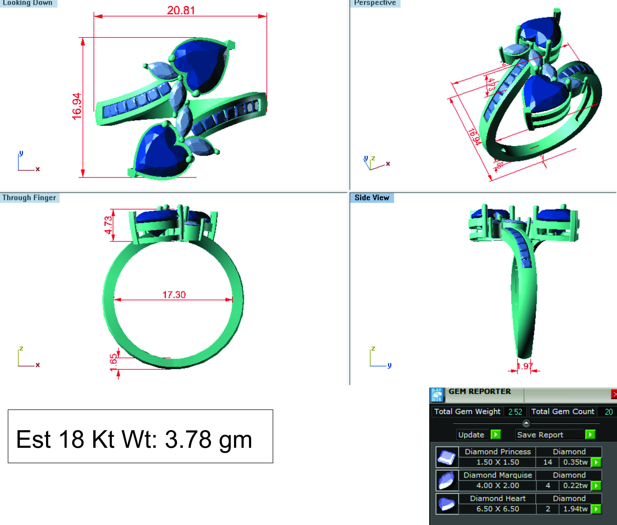 Solitaire women ring 3dm render detail 3D print model_8