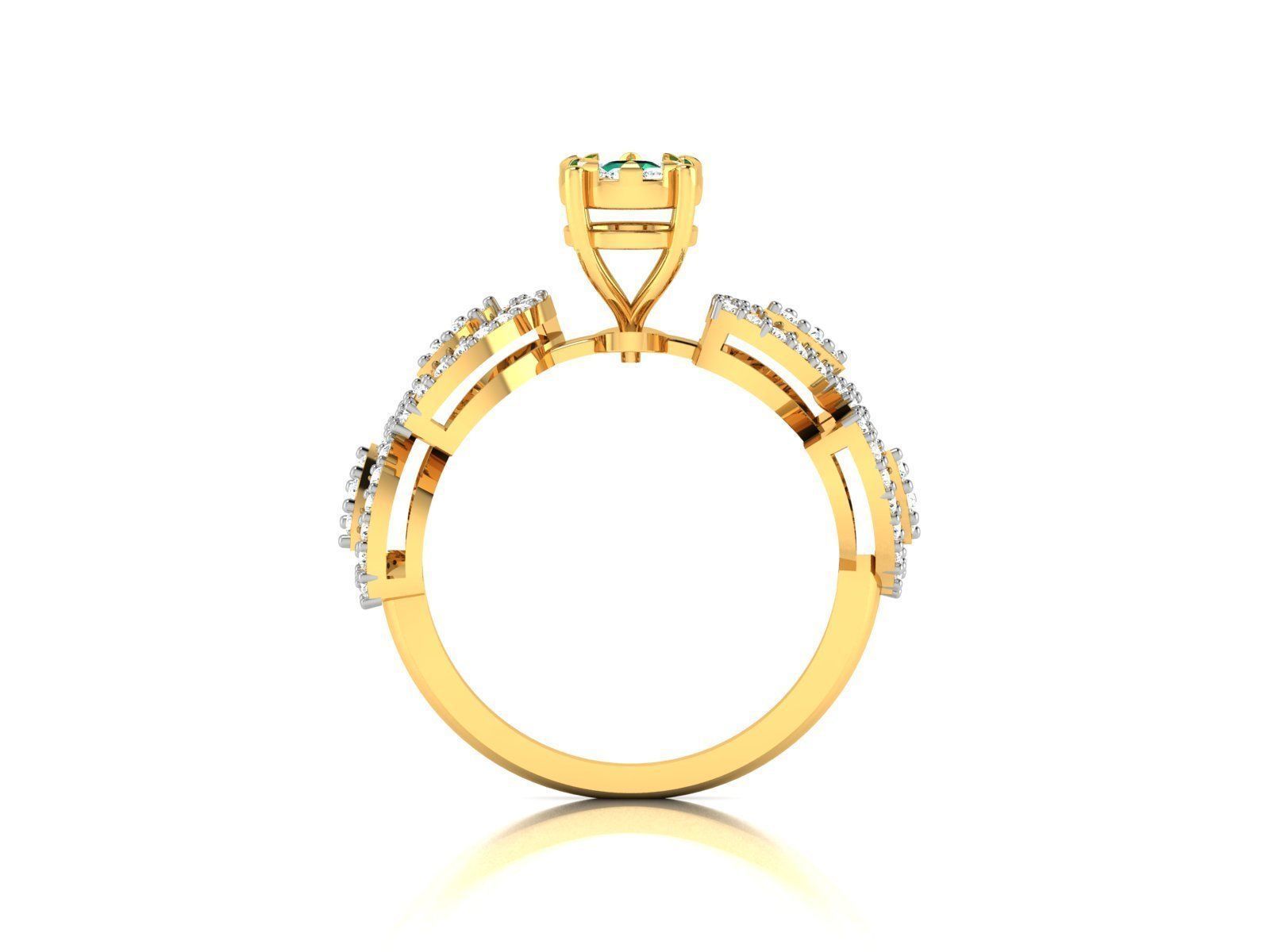 Solitaire women ring 3dm render detail 3D print model_3