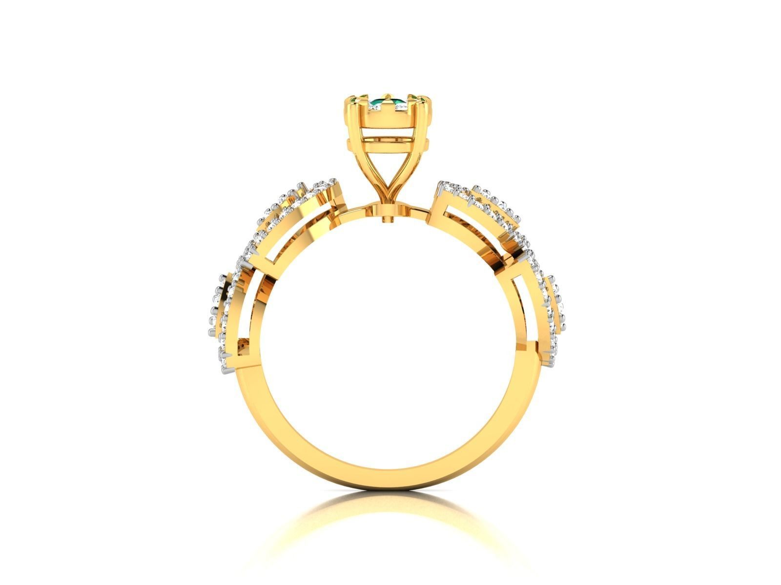 Solitaire women ring 3dm render detail 3D print model_4