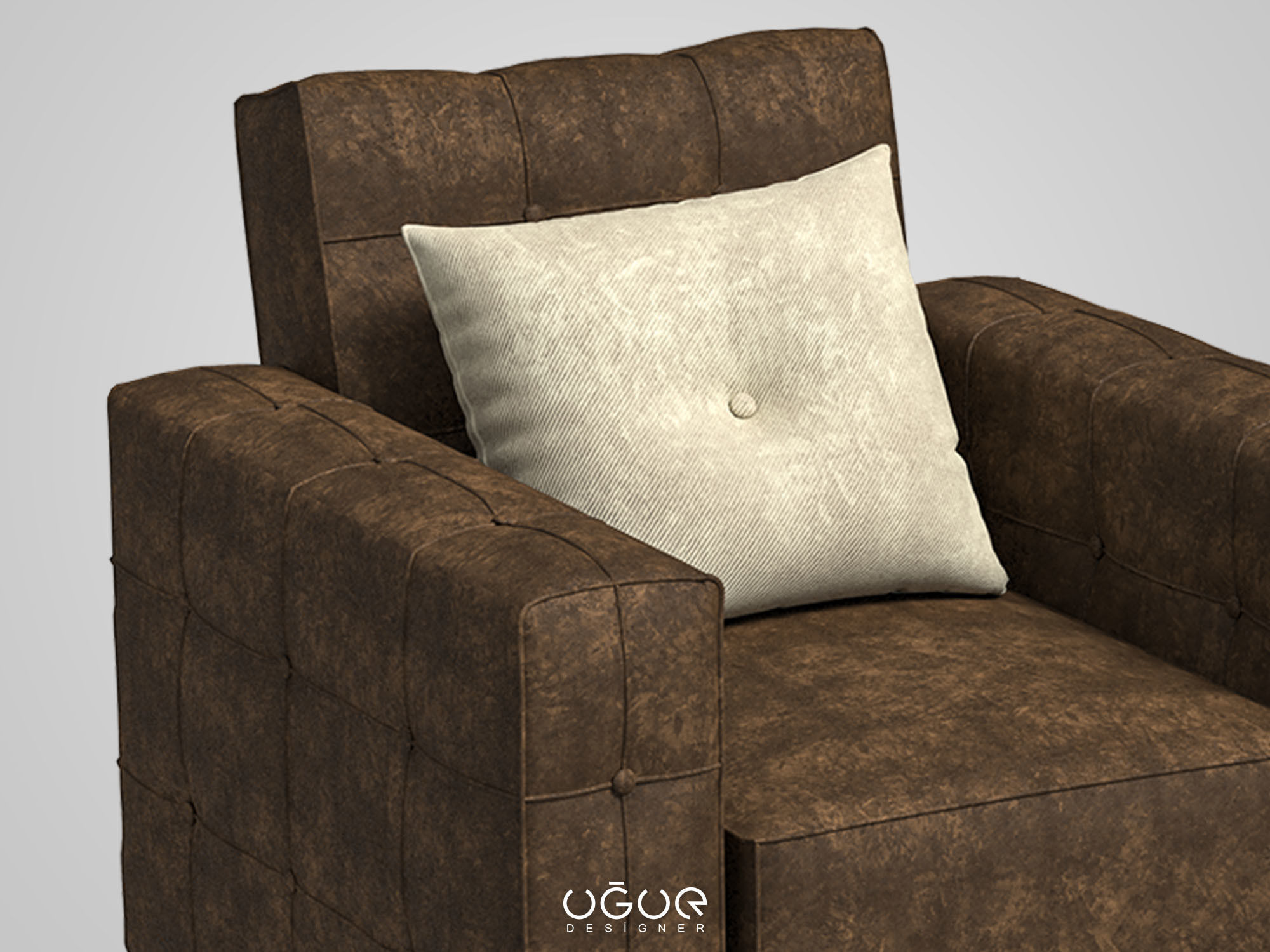 Armchair Set sofa and two pillows 3D model_4