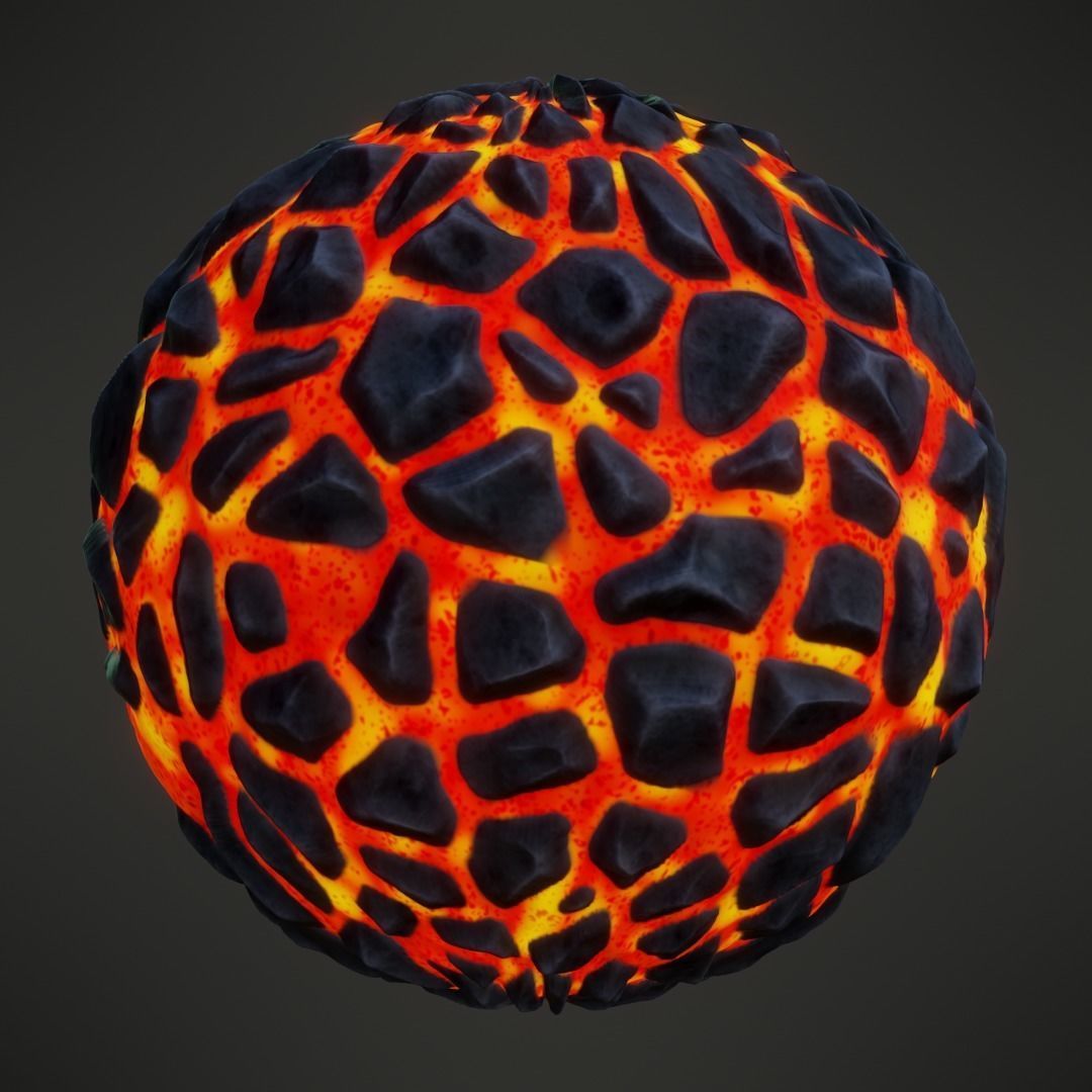 Stylized PBR Lava Textures Texture_3