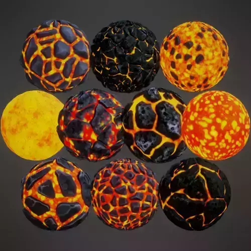 Stylized PBR Lava Textures