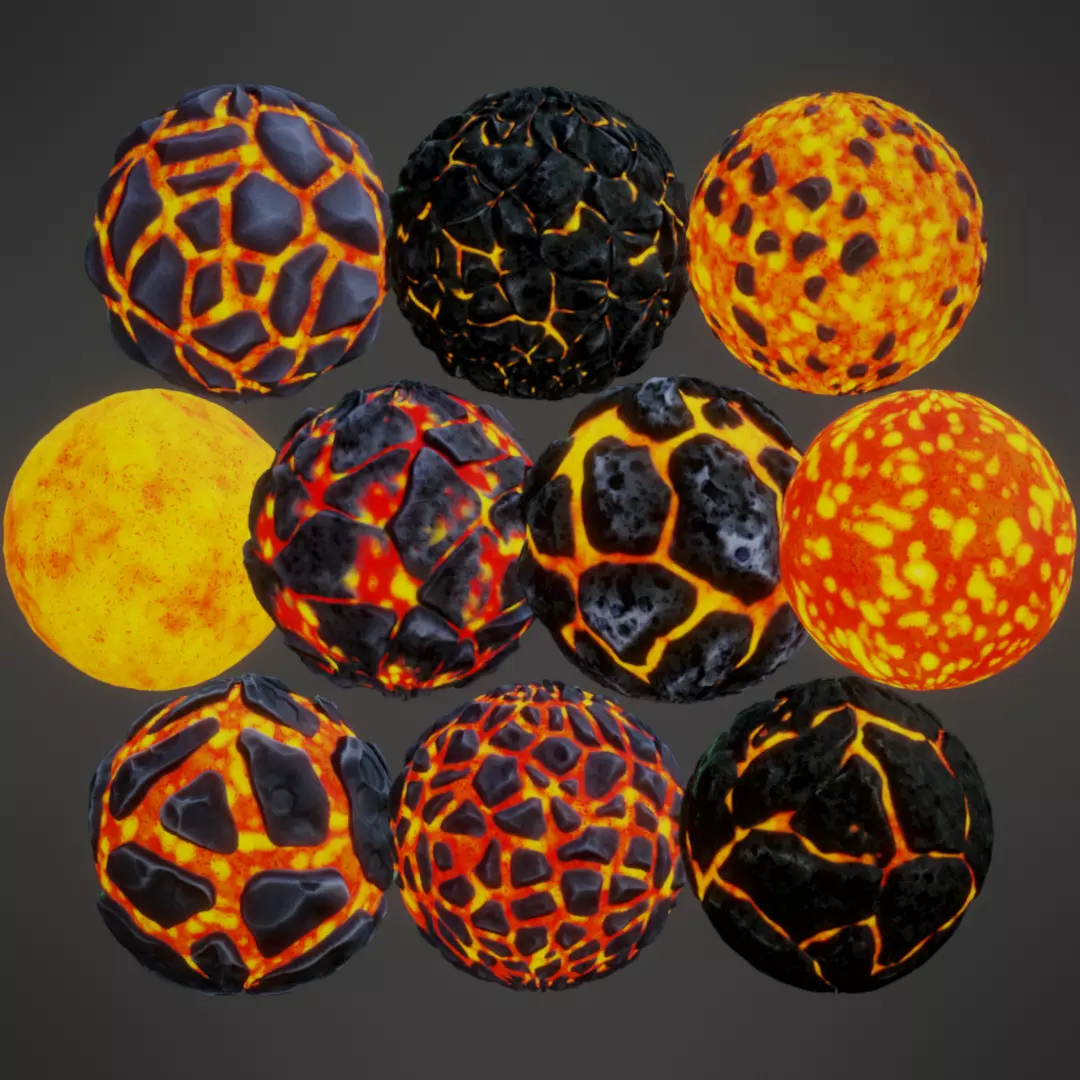 Stylized PBR Lava Textures Texture_0