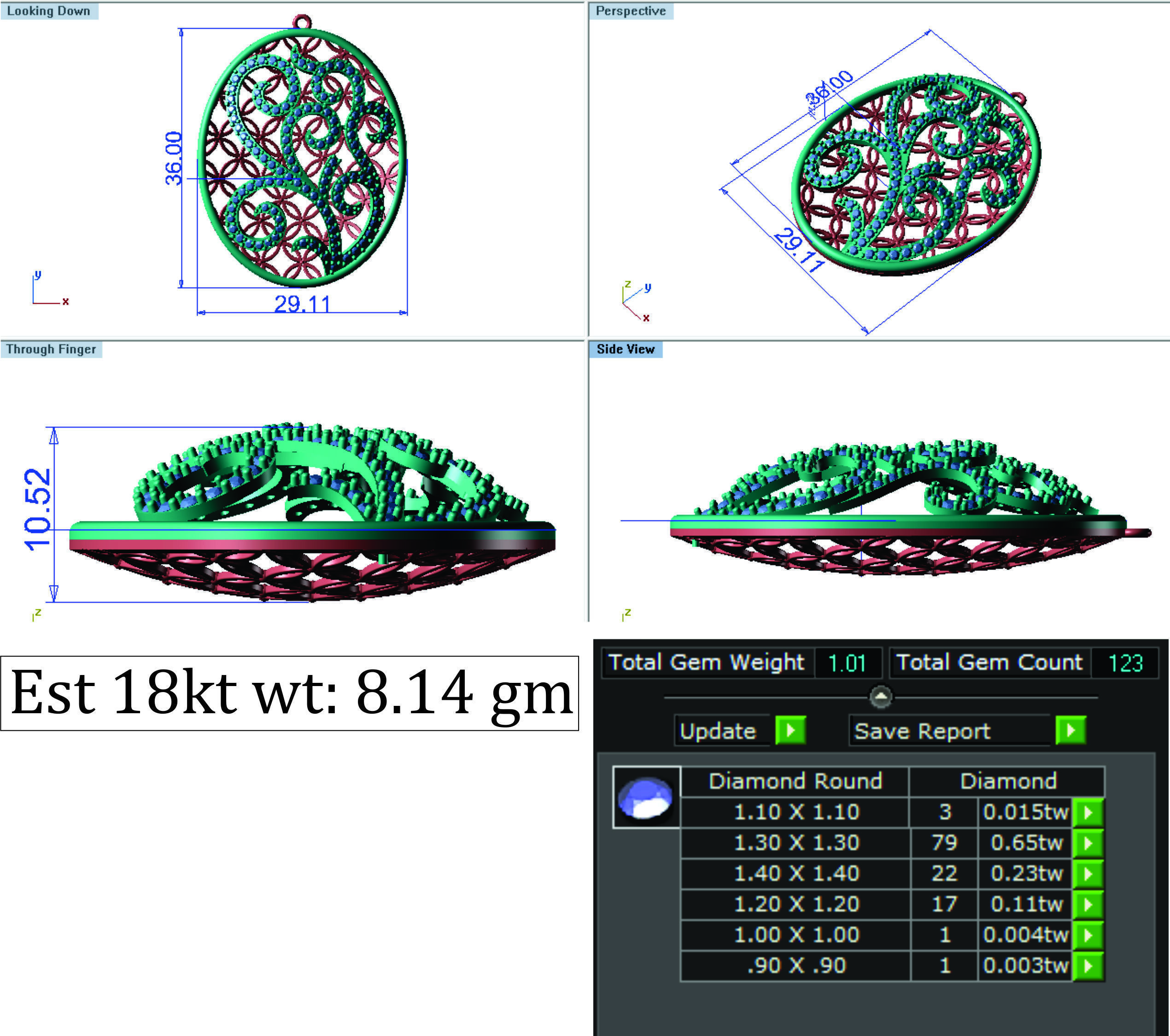 Women pendant 3dm render detail 3D print model 3D print model_6