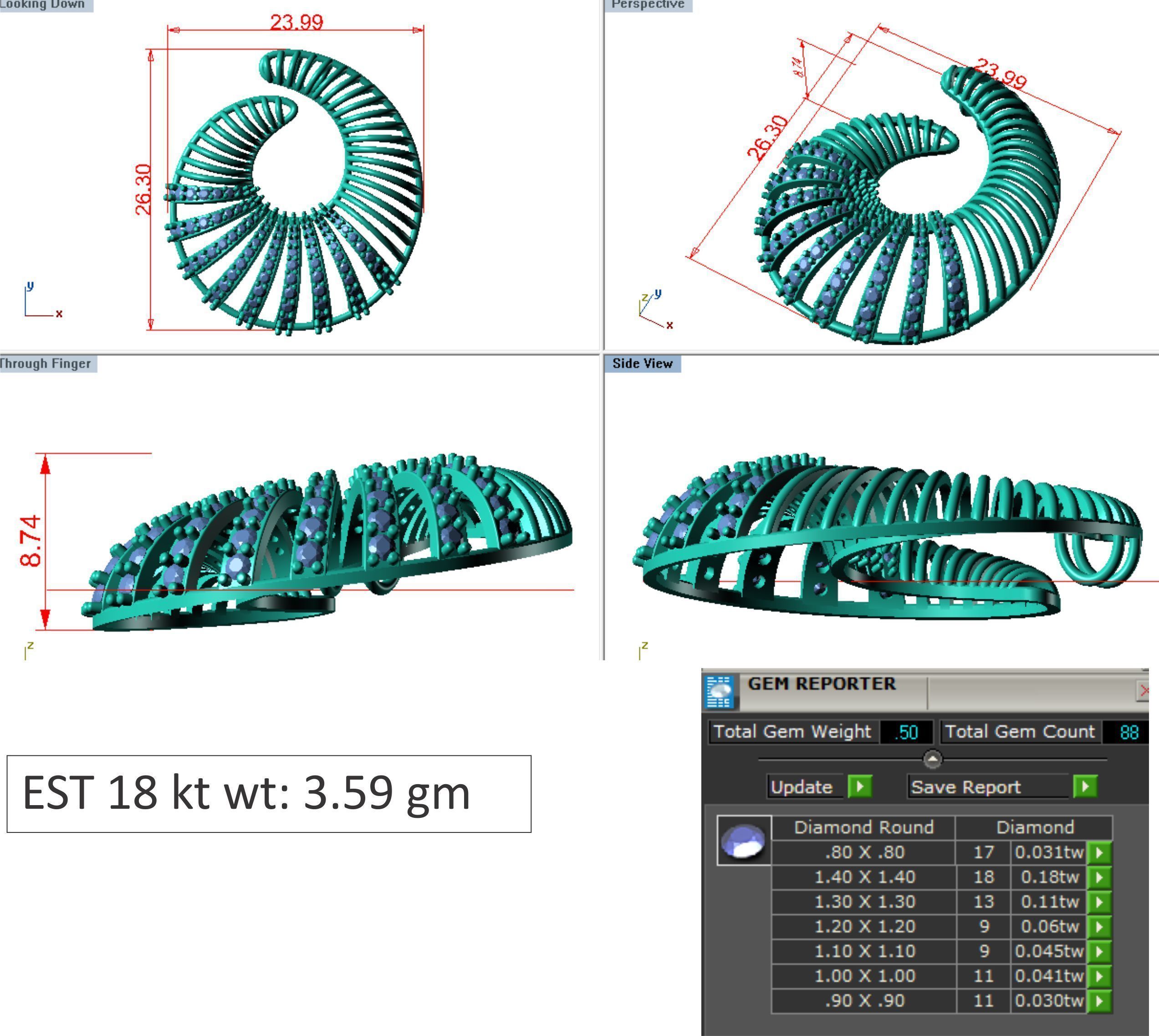 Women pendant 3dm render detail 3D print model 3D print model_6