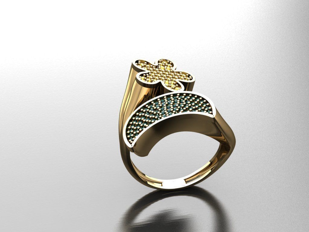 TW097- Diamond ring 3D print model_5