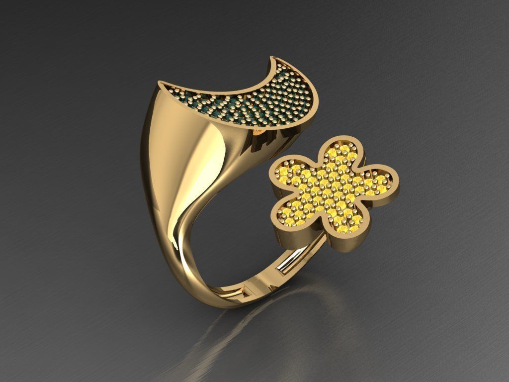 TW097- Diamond ring 3D print model_3