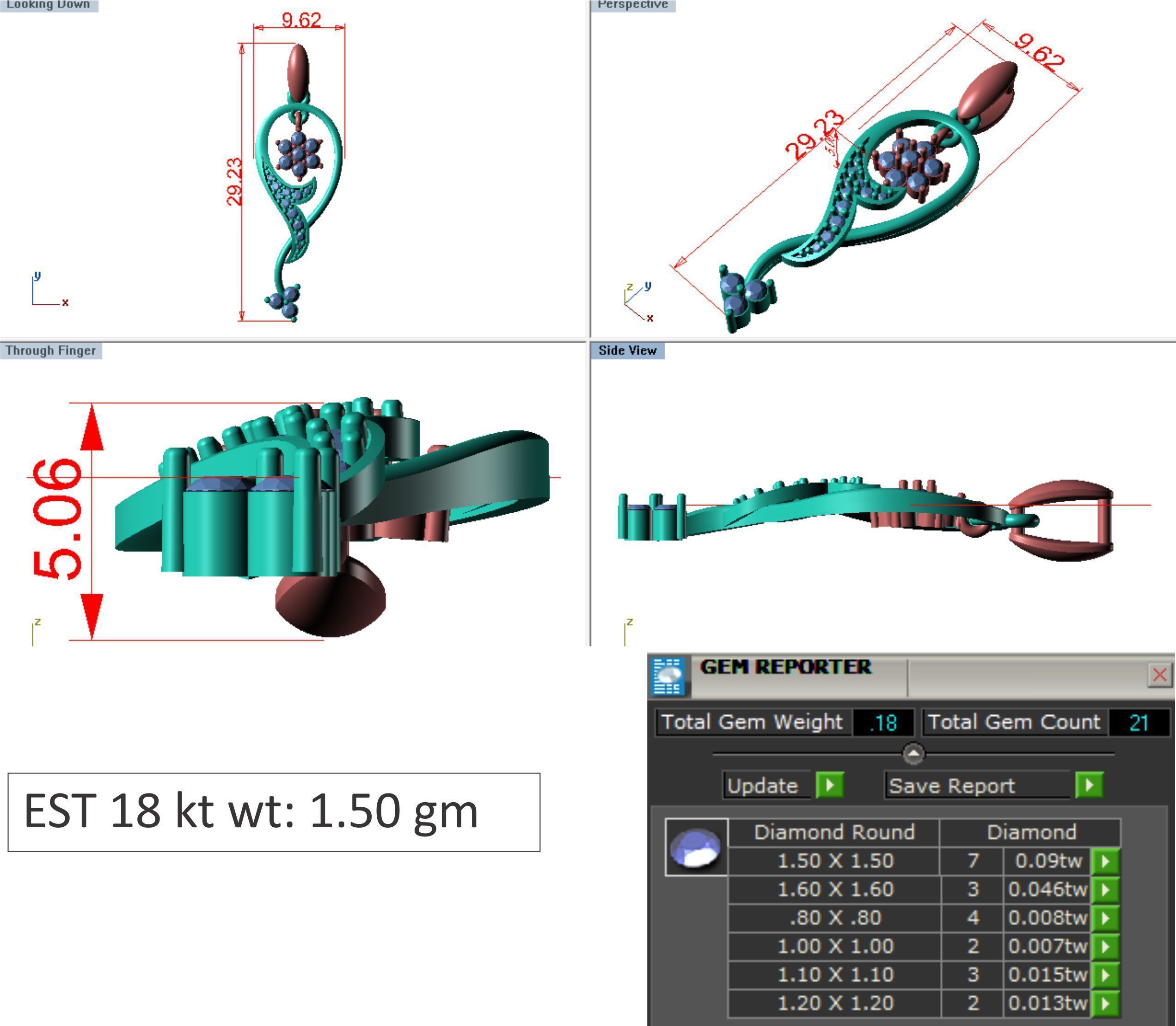 Women pendant 3dm render detail 3D print model 3D print model_6