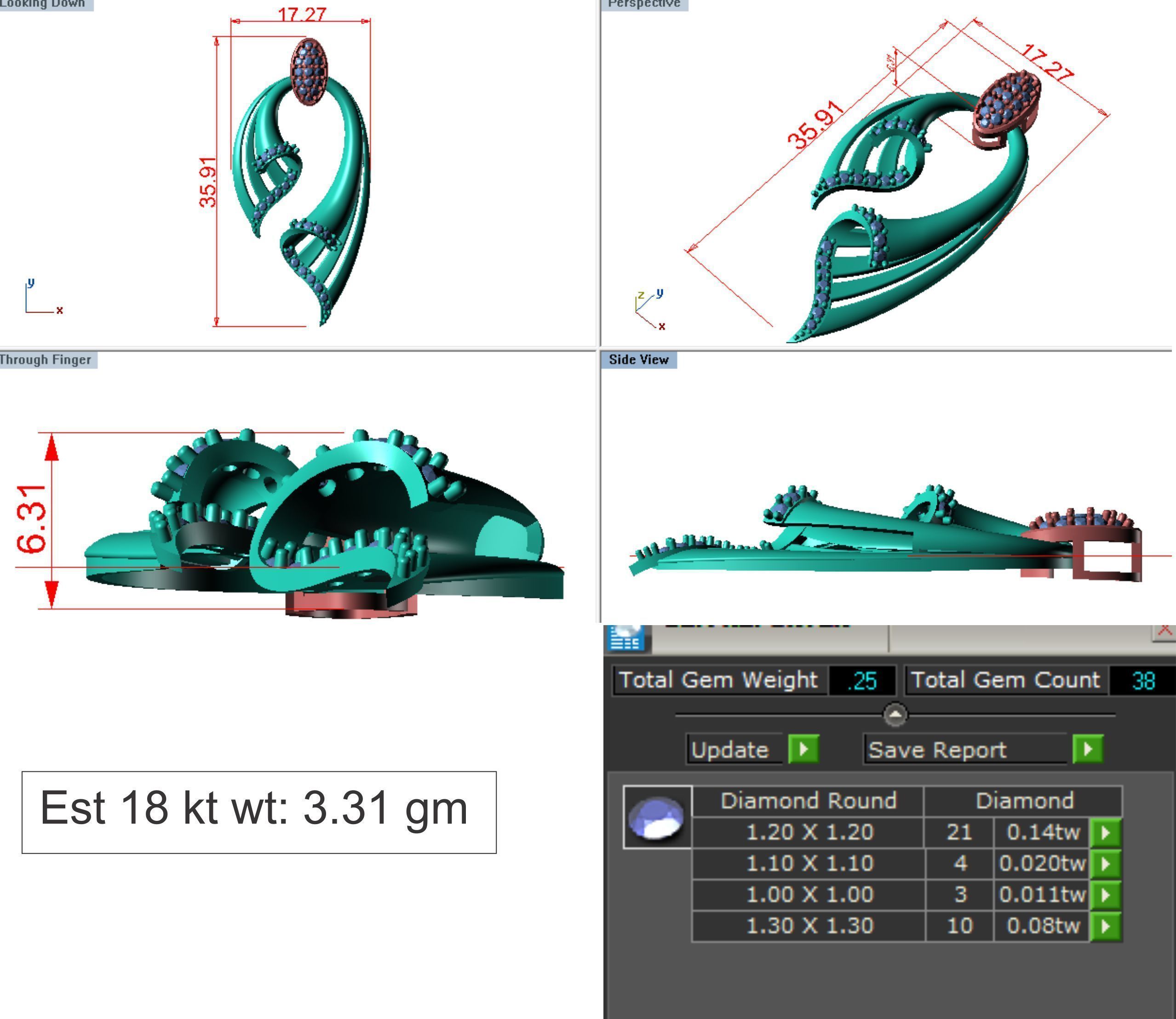 Women pendant 3dm render detail 3D print model 3D print model_6