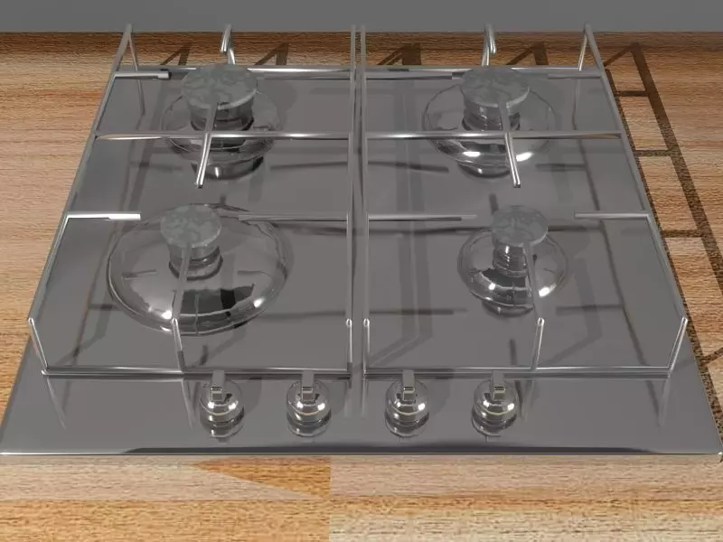 embedded gas hob surface 3D model_0
