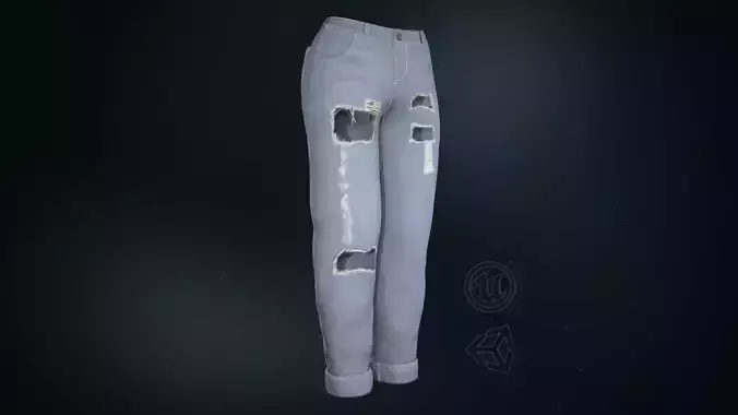 Blue Ripped Jeans Women