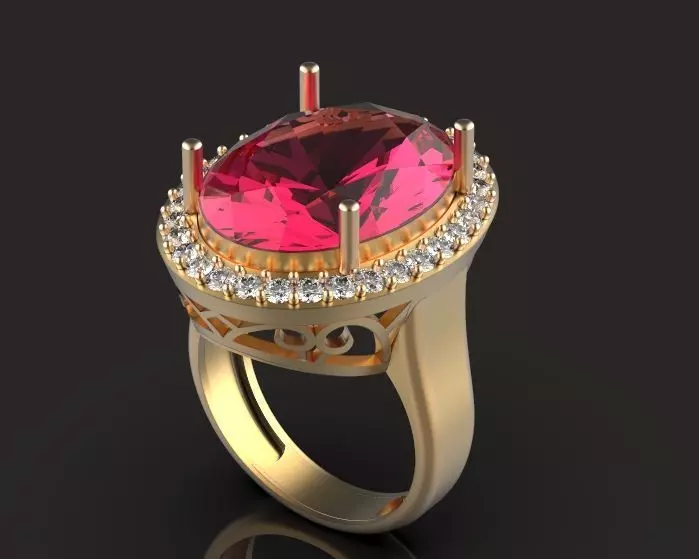 oval ring 3D print model_0