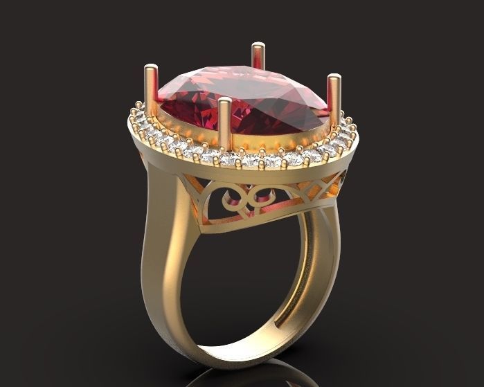 oval ring 3D print model_1