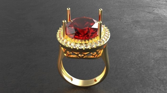 oval ring 3D print model_5