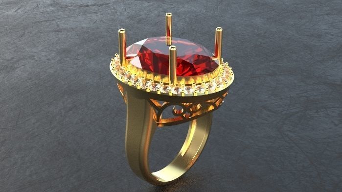 oval ring 3D print model_6