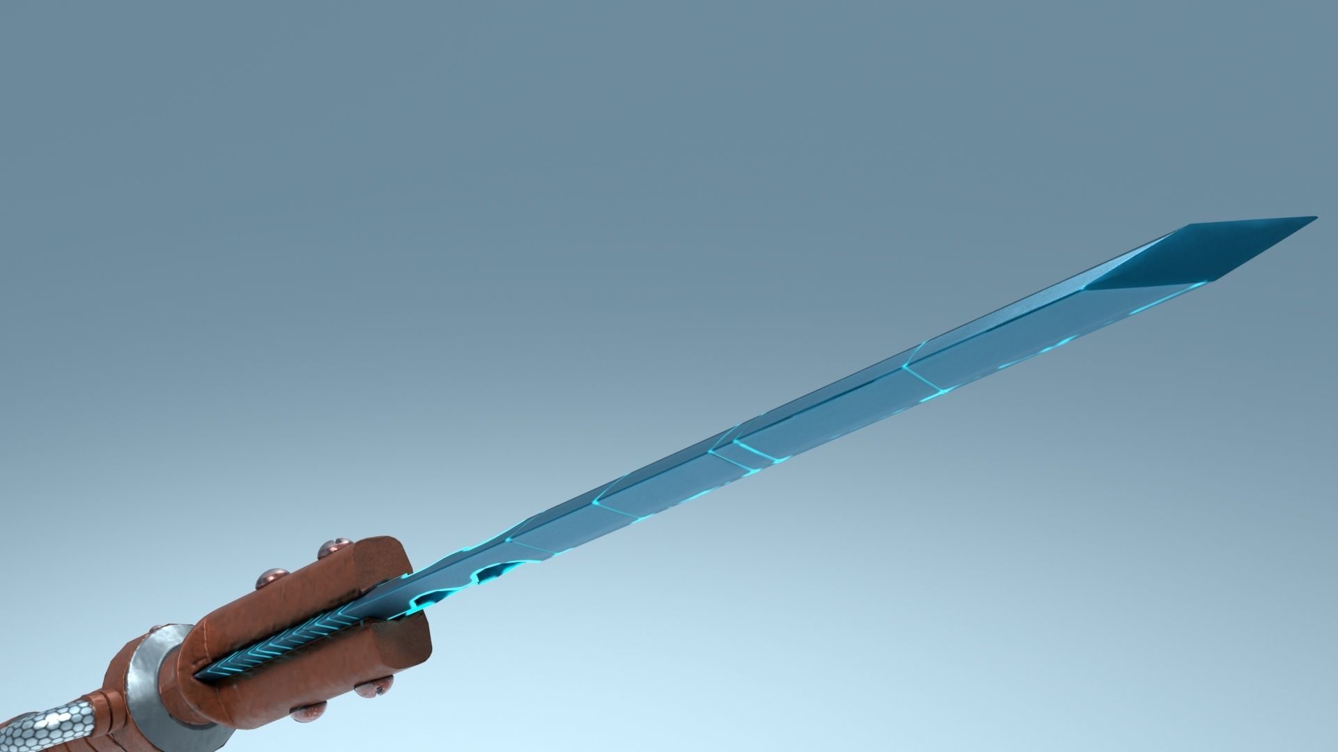 Transonic Blade Low-poly 3D model_6