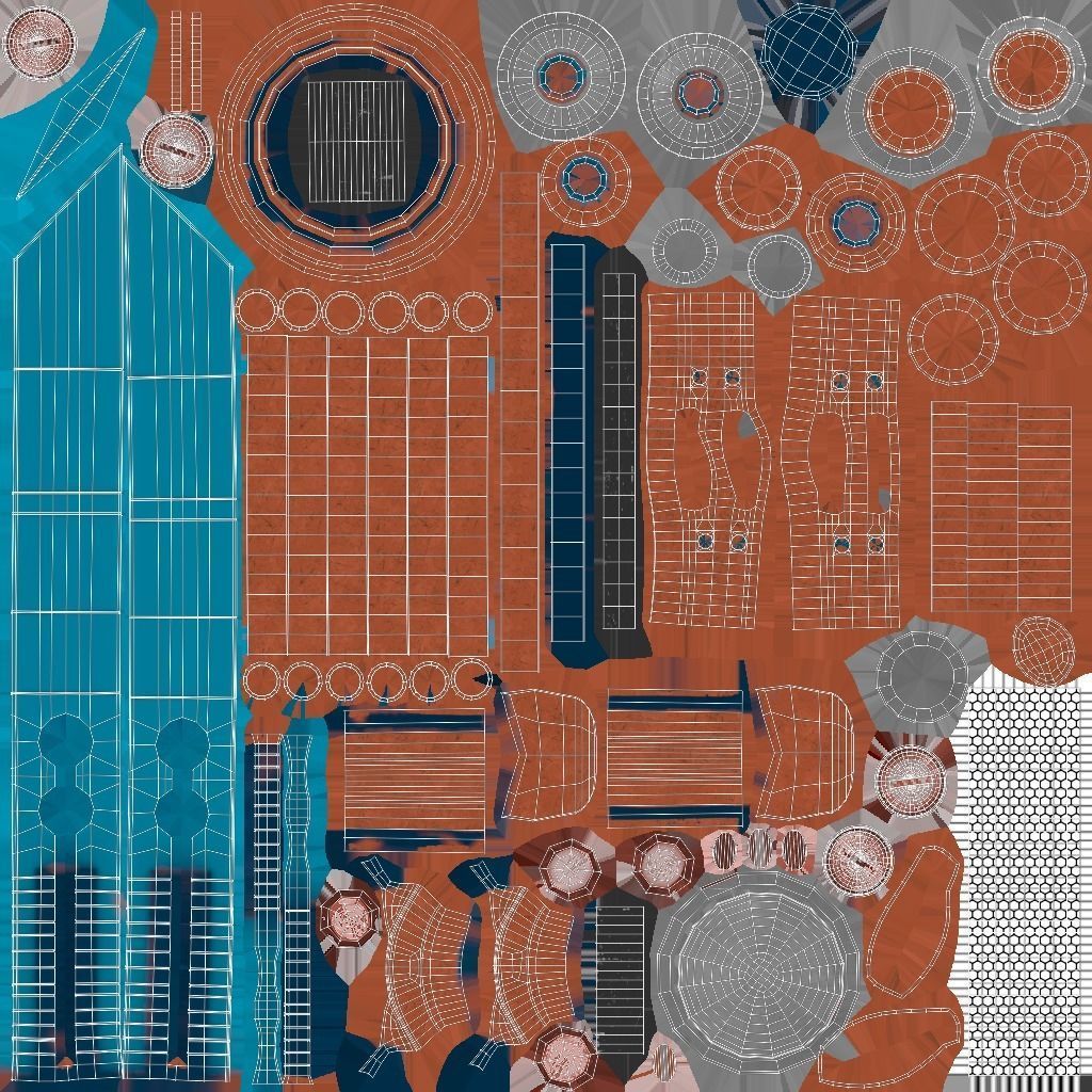 Transonic Blade Low-poly 3D model_8