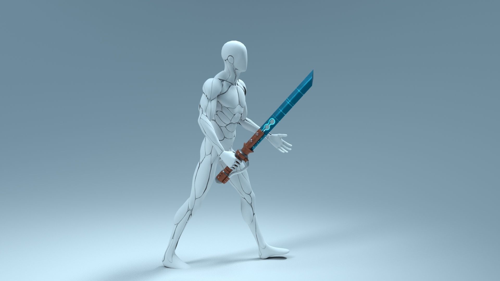 Transonic Blade Low-poly 3D model_3