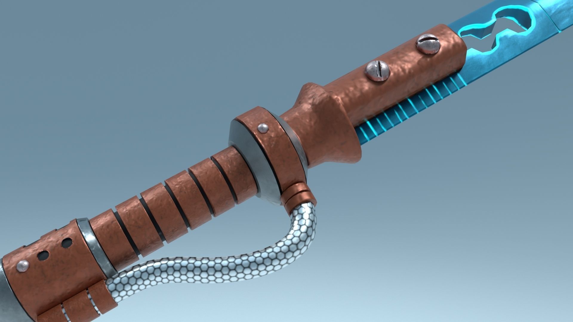 Transonic Blade Low-poly 3D model_4