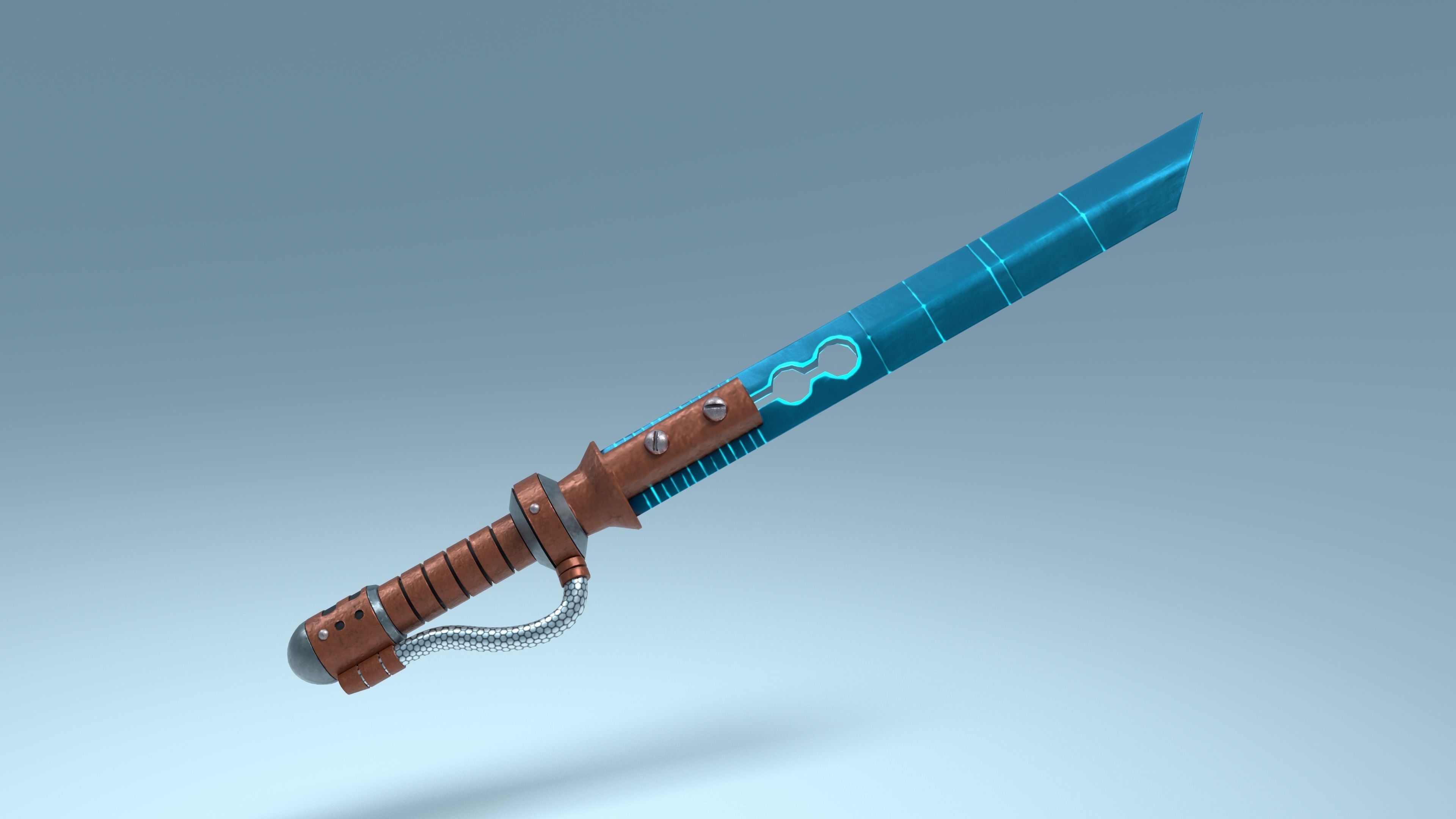 Transonic Blade Low-poly 3D model_2