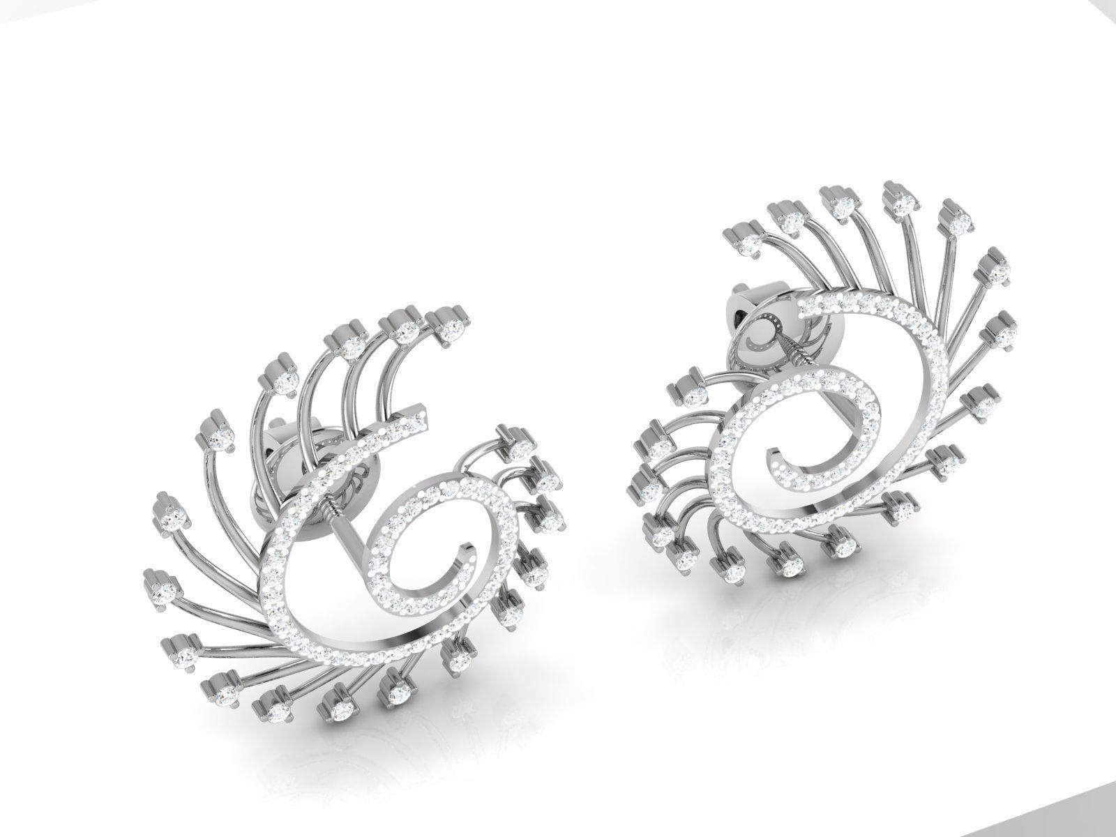 Women earrings 3dm render detail 3D print model 3D print model_1