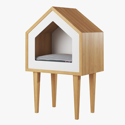 Oak wood cat house 3D model