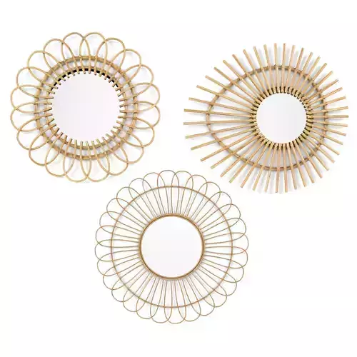 Mirror rattan set 2 3D model