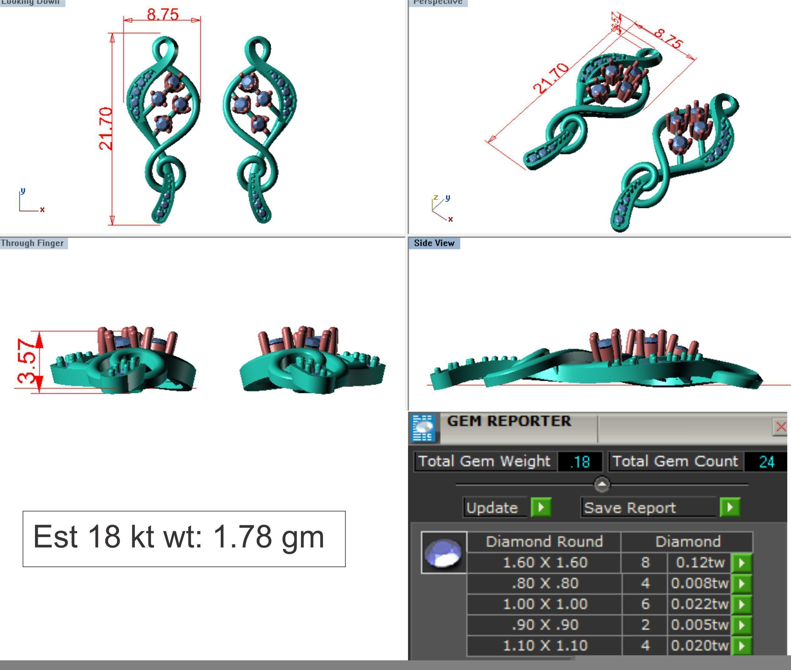 Women earrings 3dm render detail 3D print model 3D print model_3