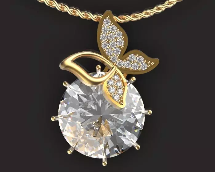 butterfly pendant 3D print model_0