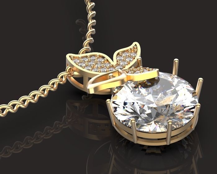 butterfly pendant 3D print model_1