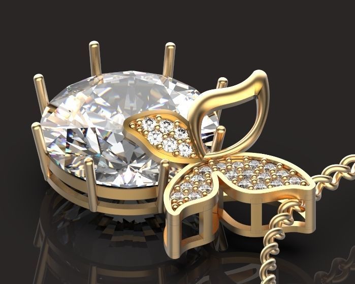 butterfly pendant 3D print model_3