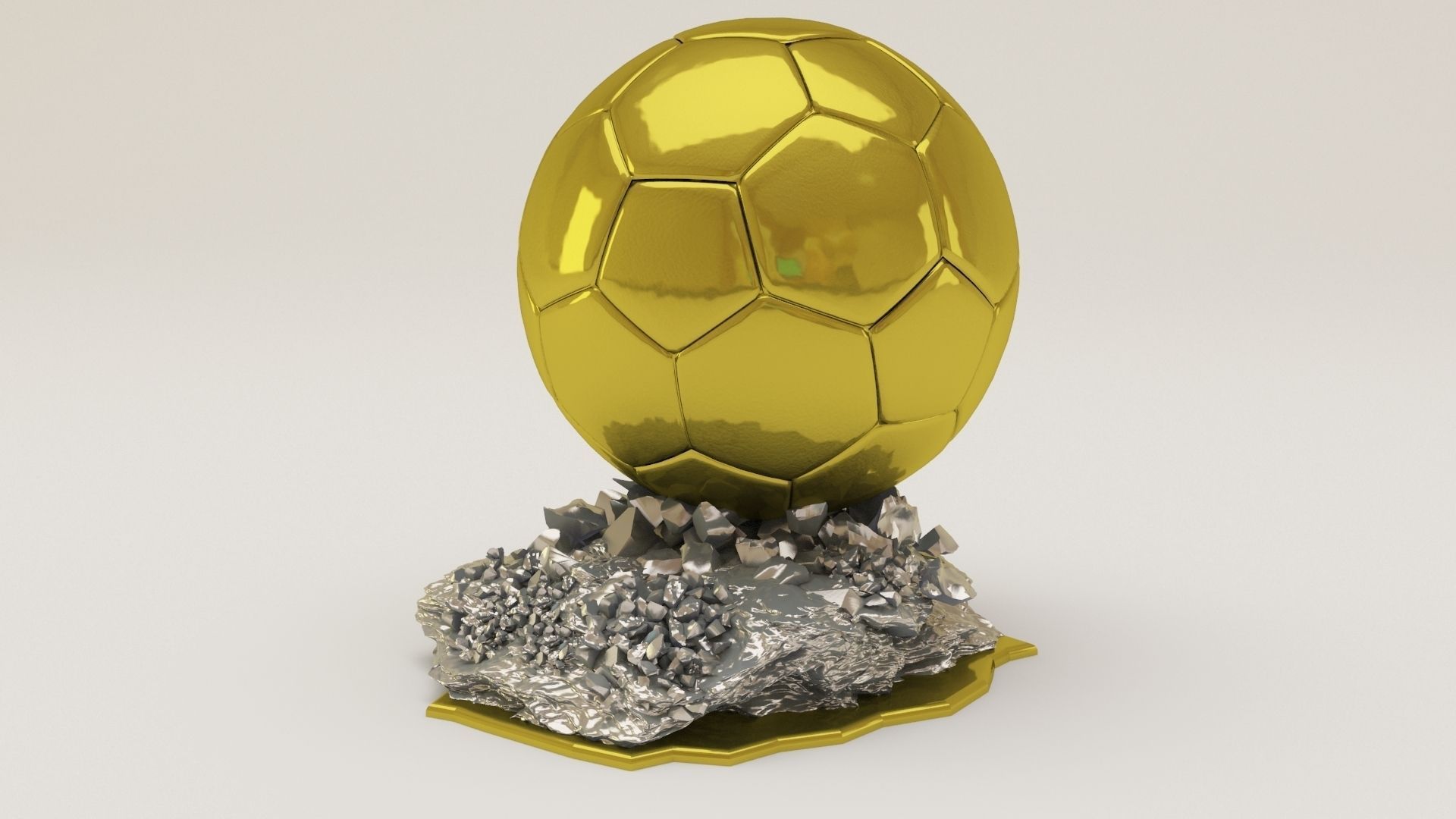 Golden Ball 3D model_4