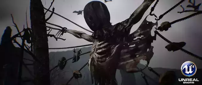 Corpse models Low-poly 3D model