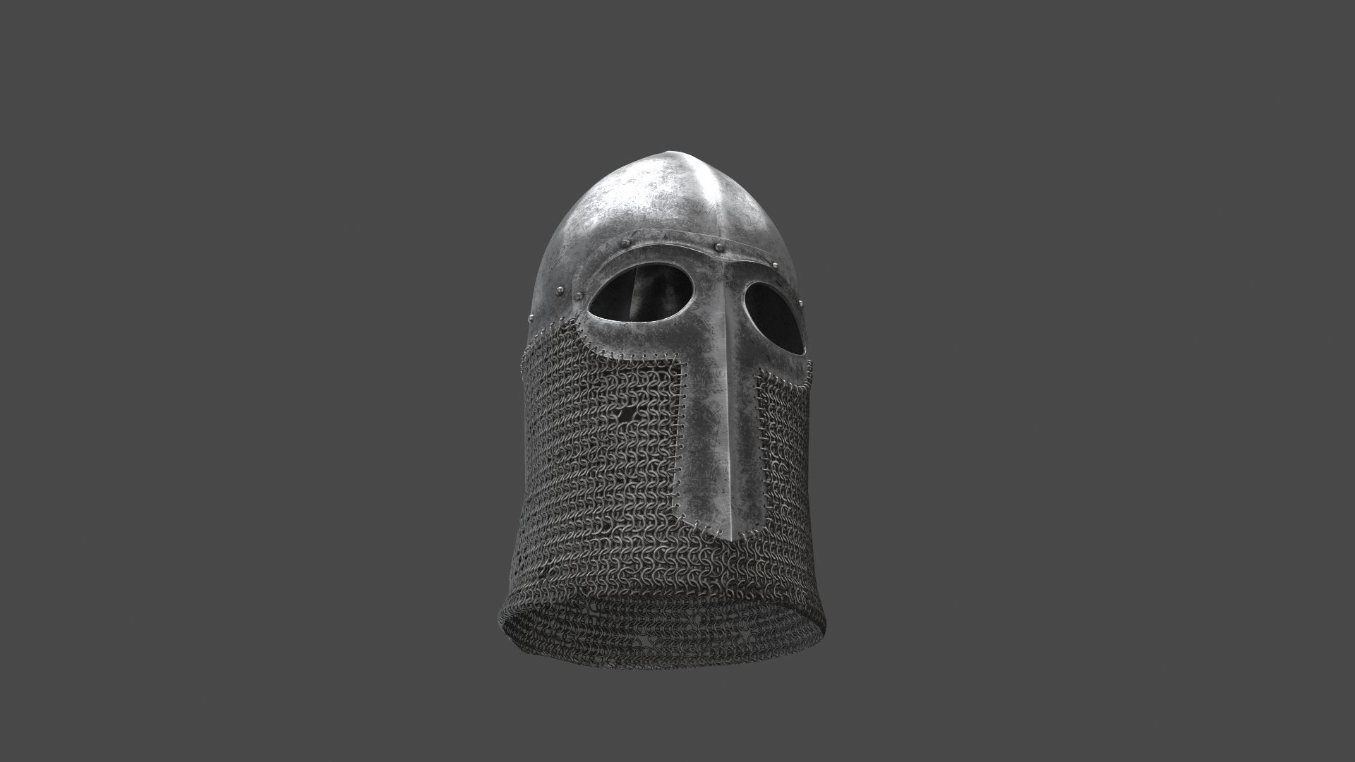 Medieval Helmet Low-poly 3D model_29