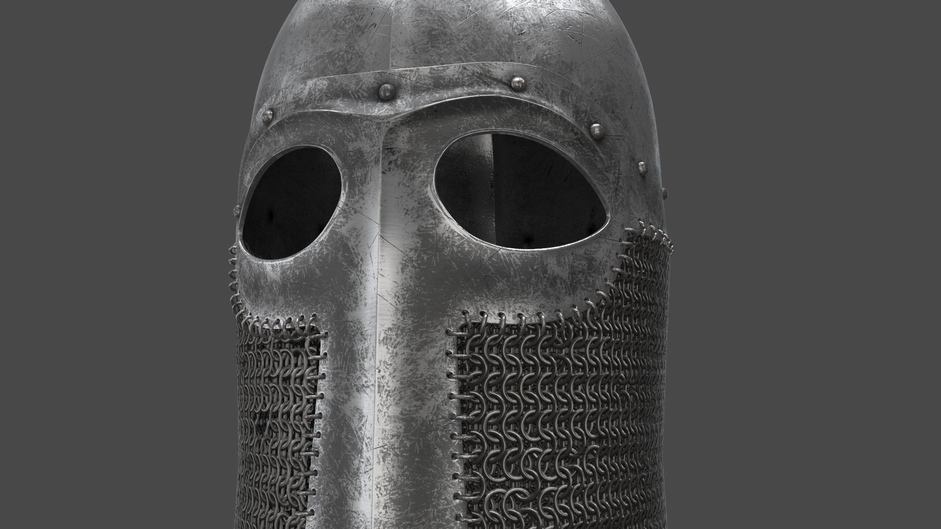 Medieval Helmet Low-poly 3D model_33