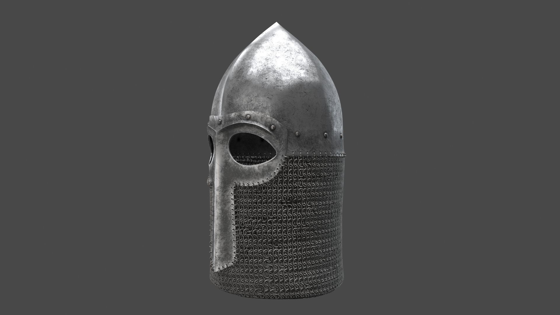 Medieval Helmet Low-poly 3D model_20
