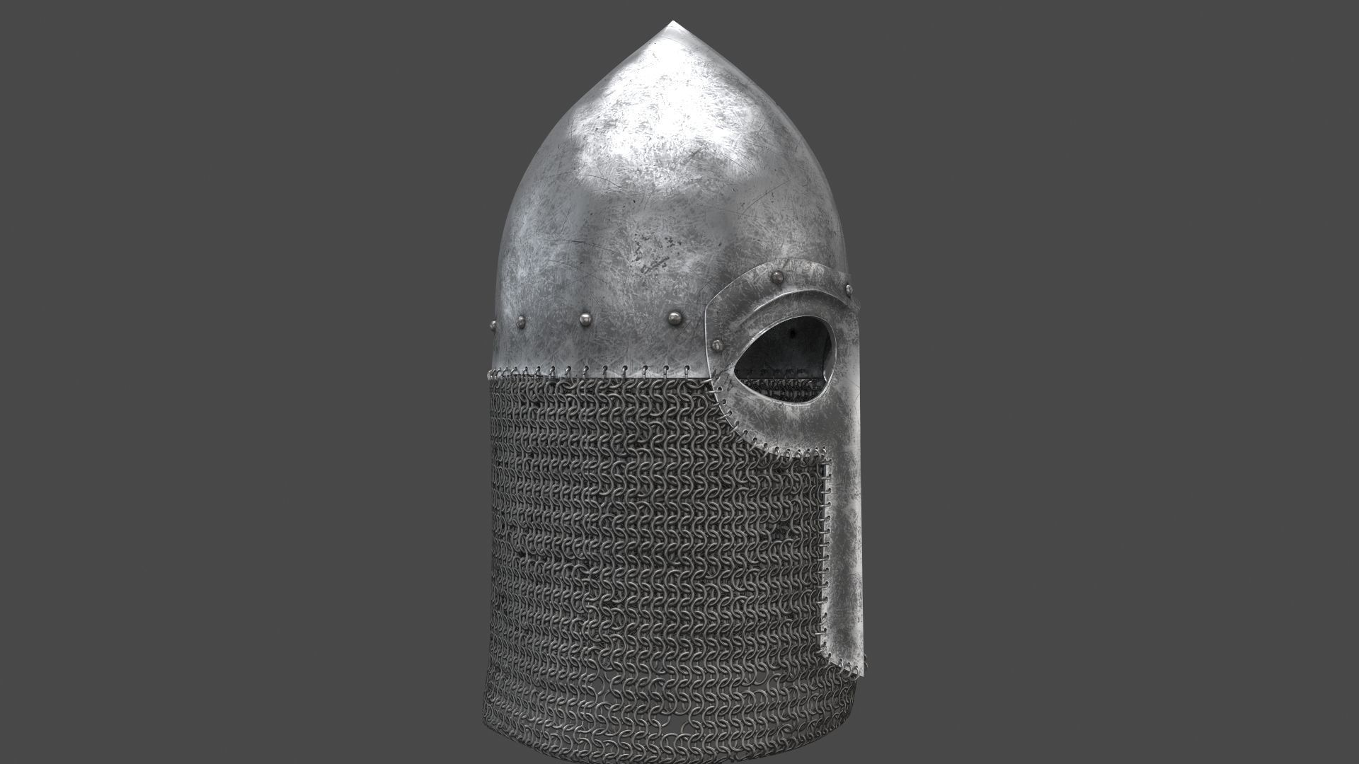 Medieval Helmet Low-poly 3D model_5