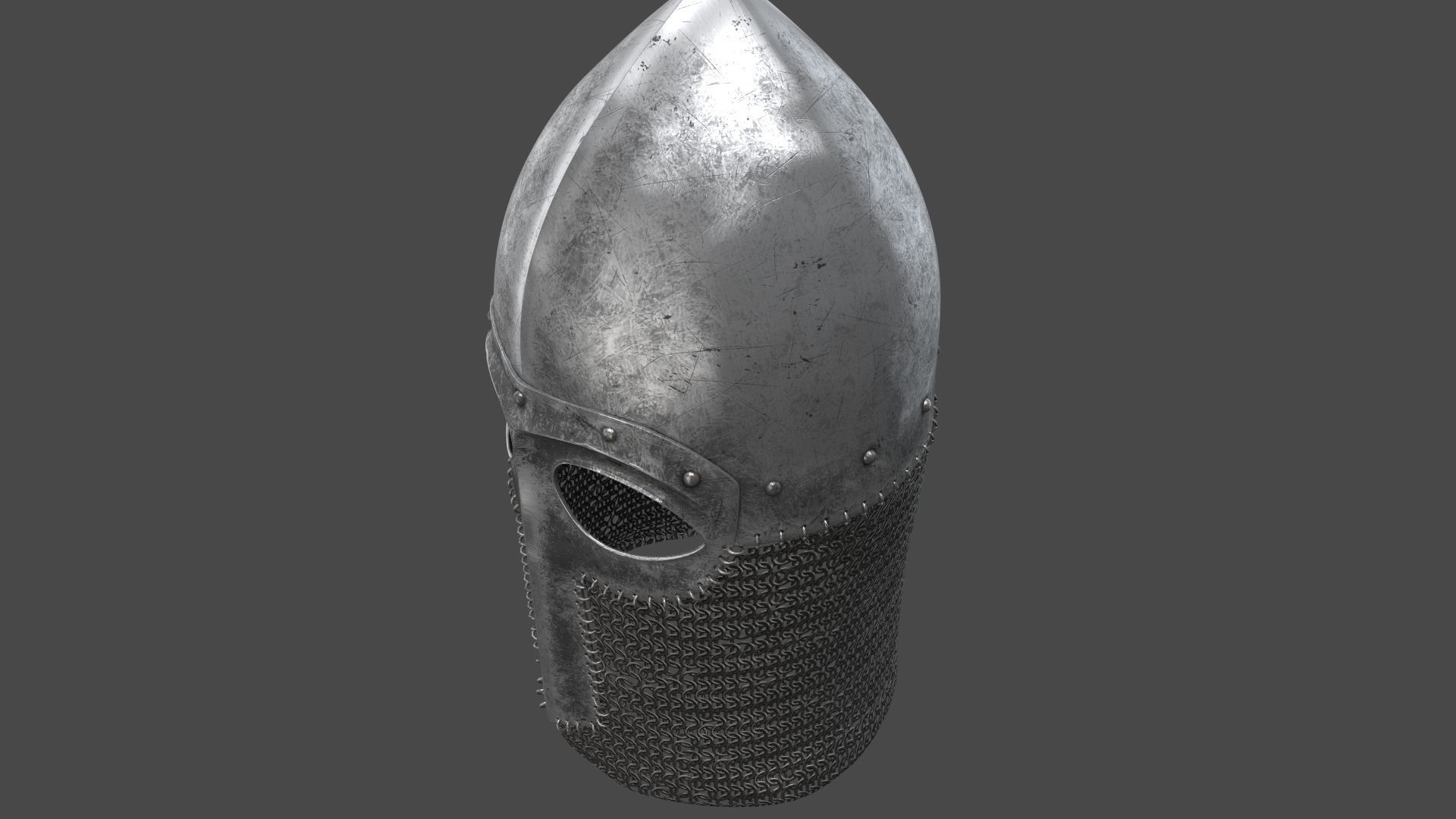 Medieval Helmet Low-poly 3D model_36