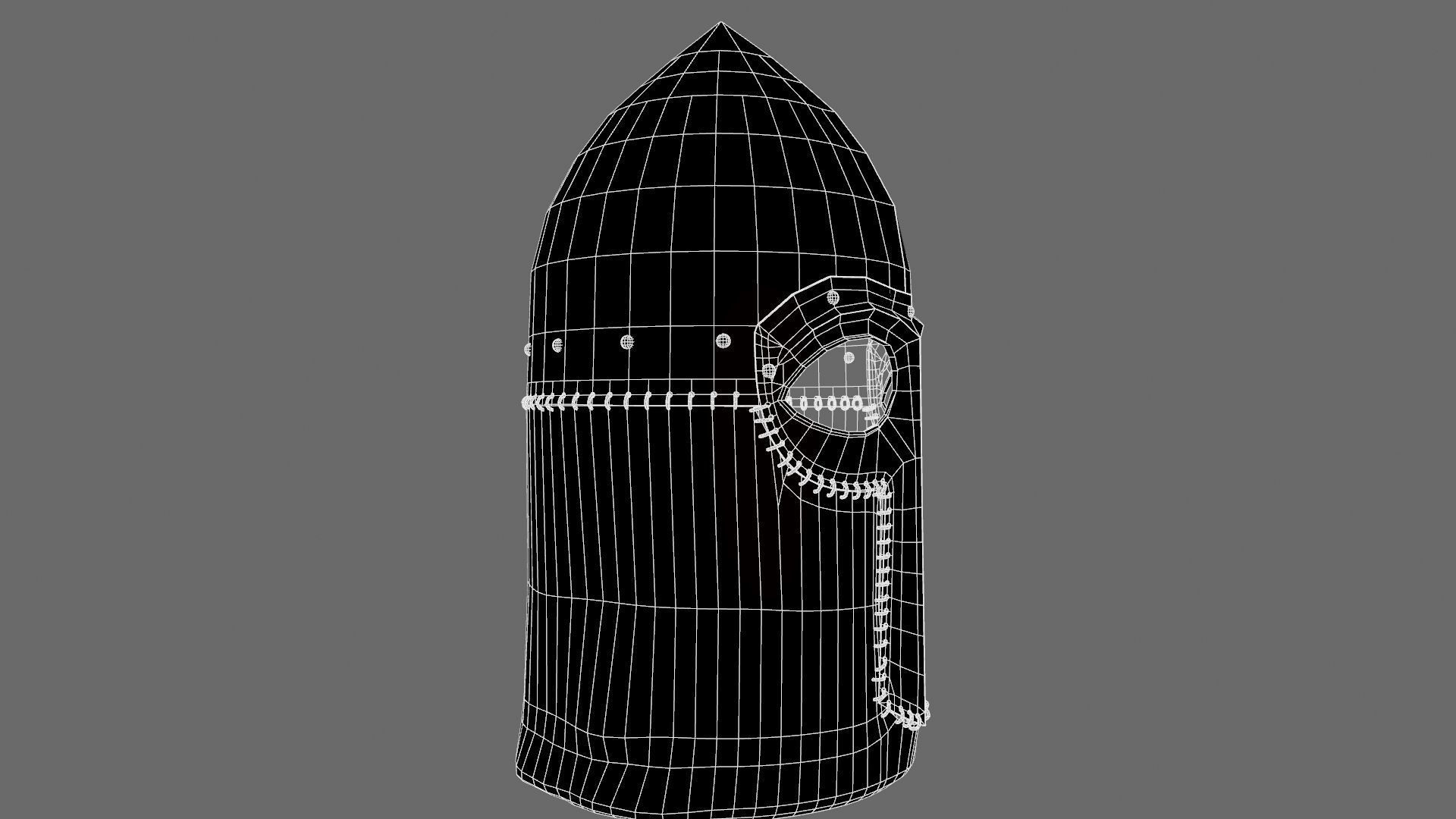 Medieval Helmet Low-poly 3D model_48