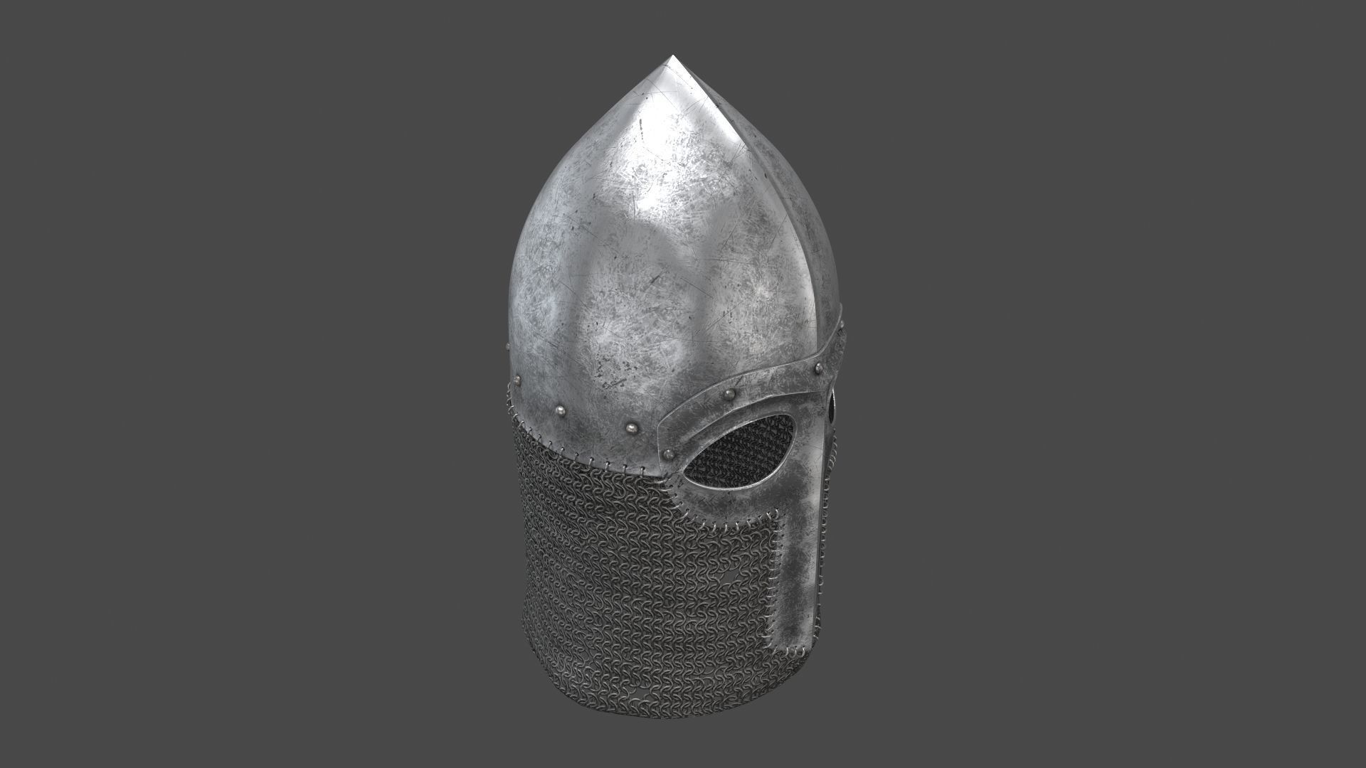 Medieval Helmet Low-poly 3D model_39