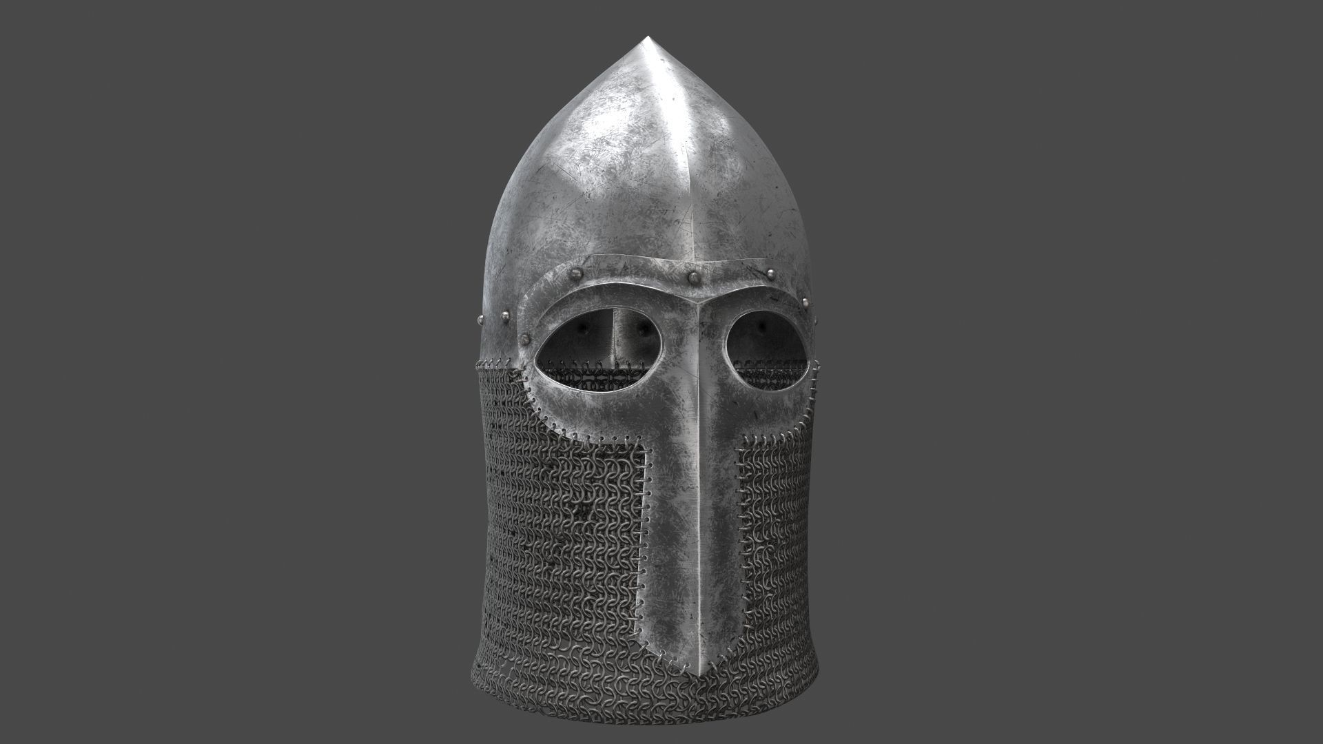 Medieval Helmet Low-poly 3D model_1