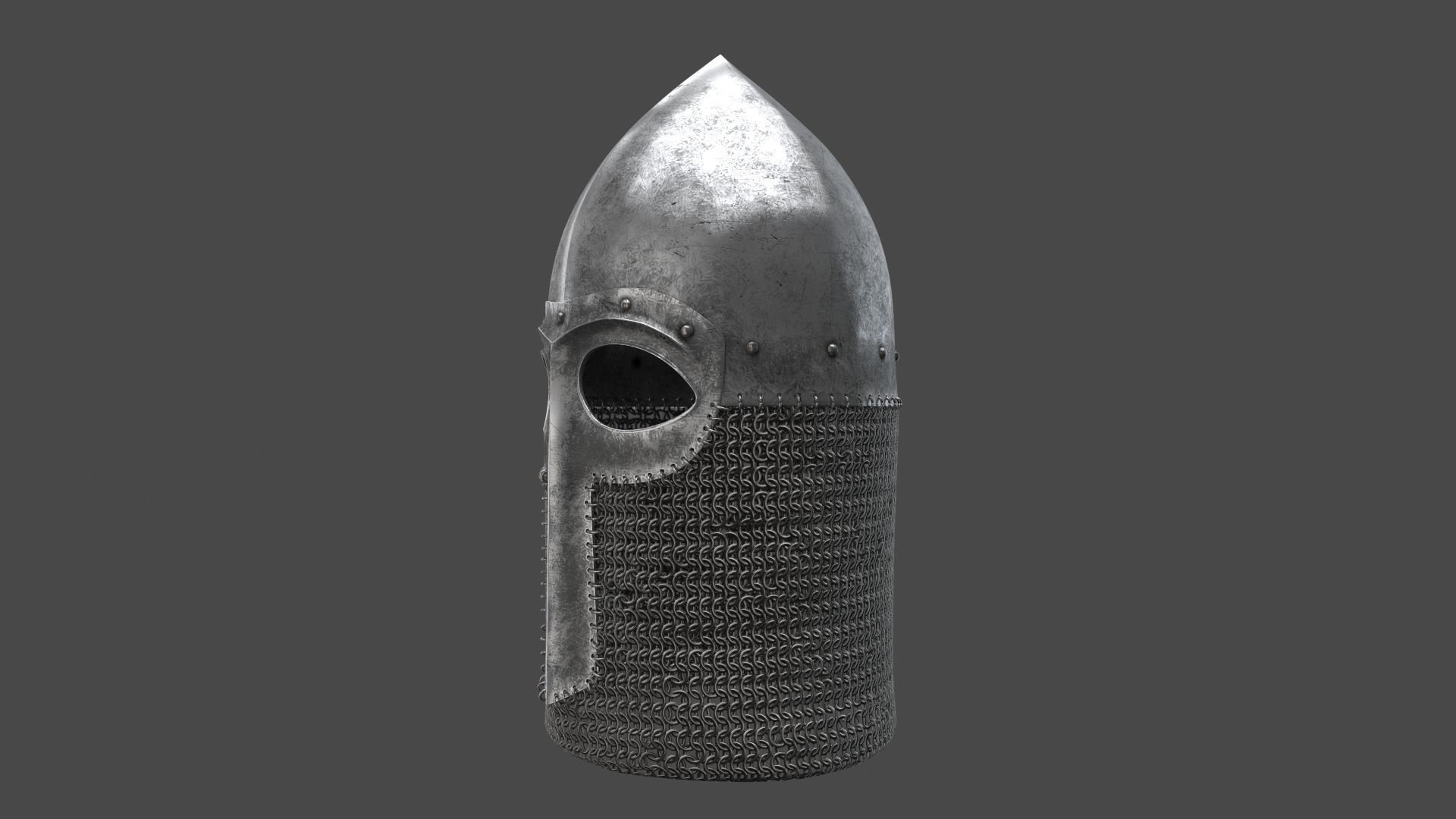 Medieval Helmet Low-poly 3D model_19