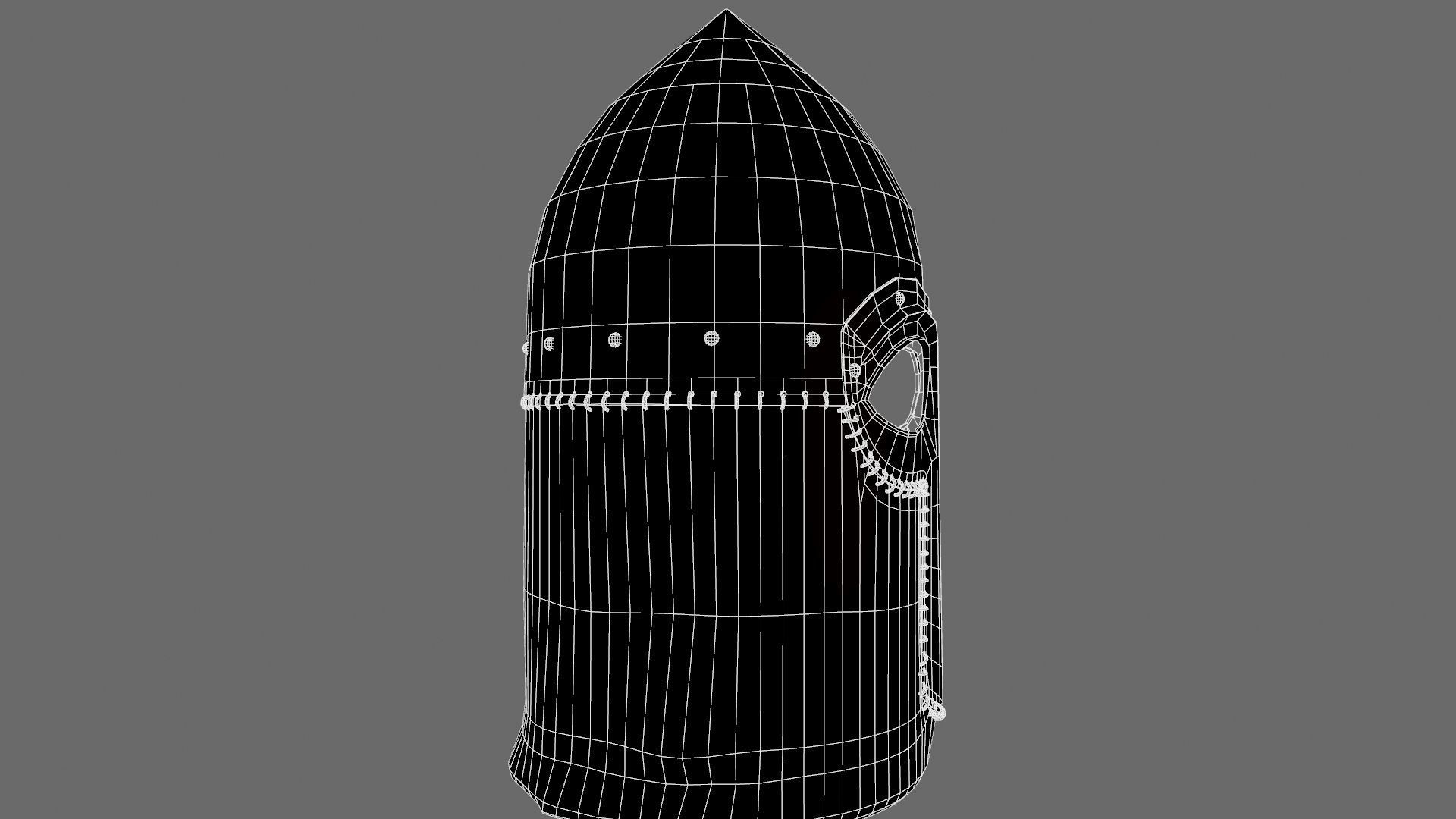 Medieval Helmet Low-poly 3D model_50