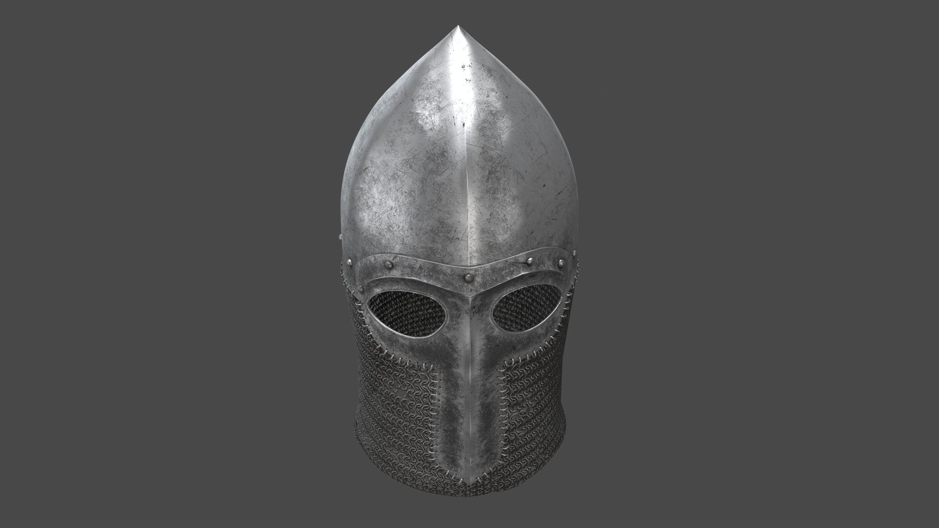 Medieval Helmet Low-poly 3D model_37