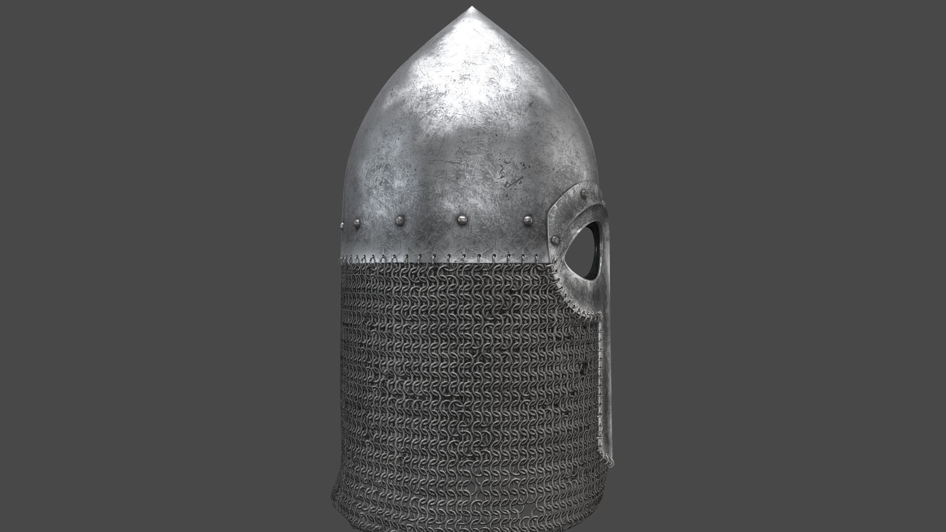 Medieval Helmet Low-poly 3D model_7