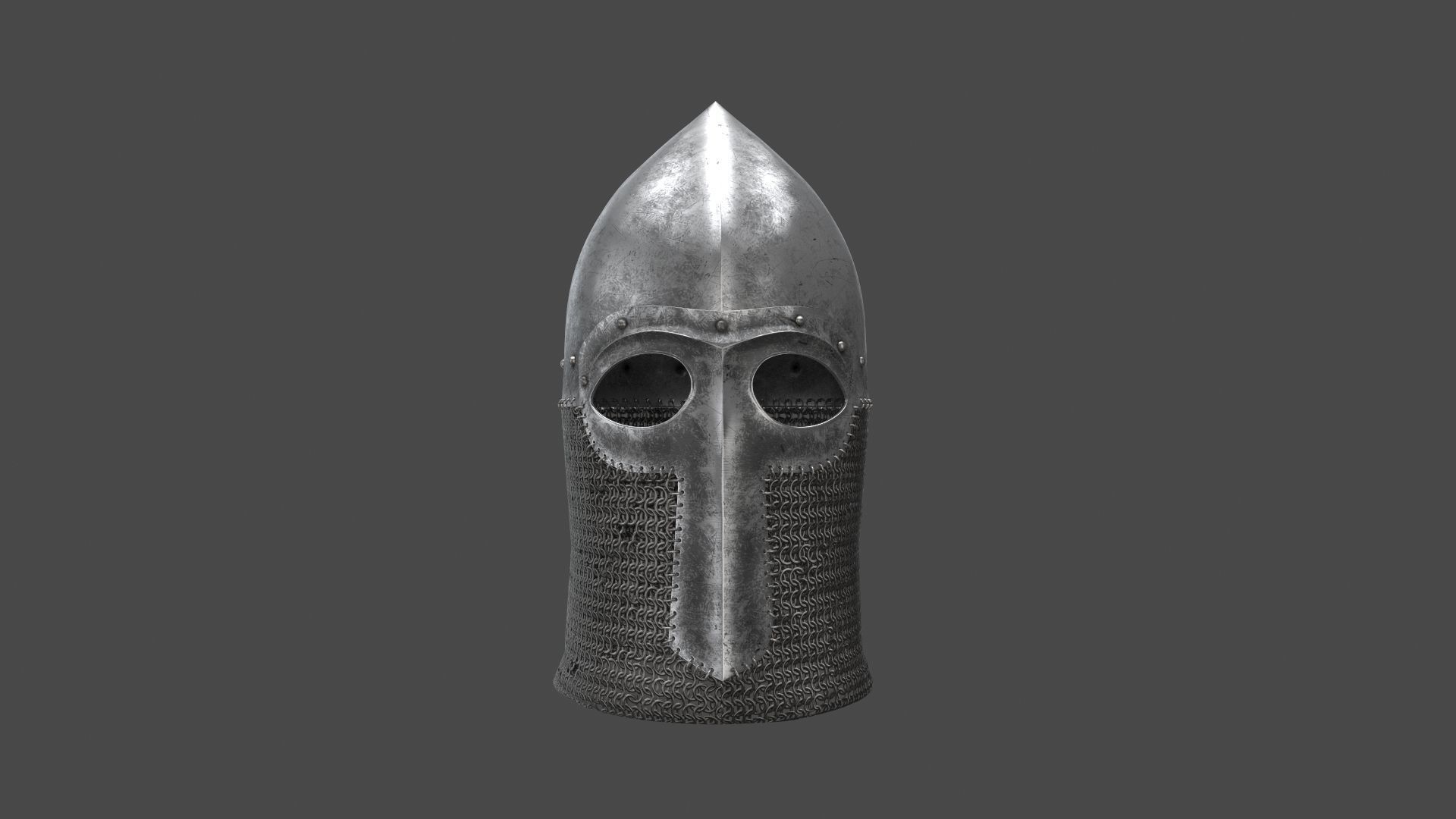Medieval Helmet Low-poly 3D model_27
