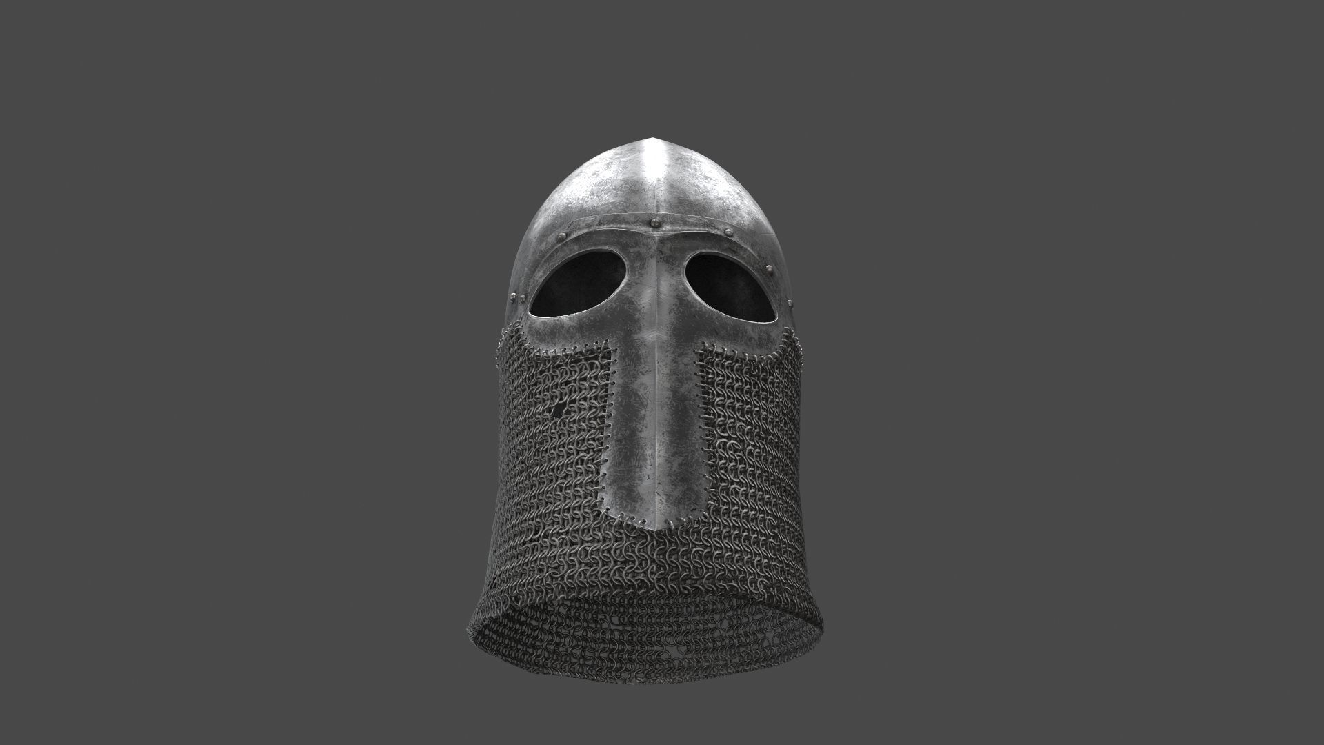 Medieval Helmet Low-poly 3D model_28