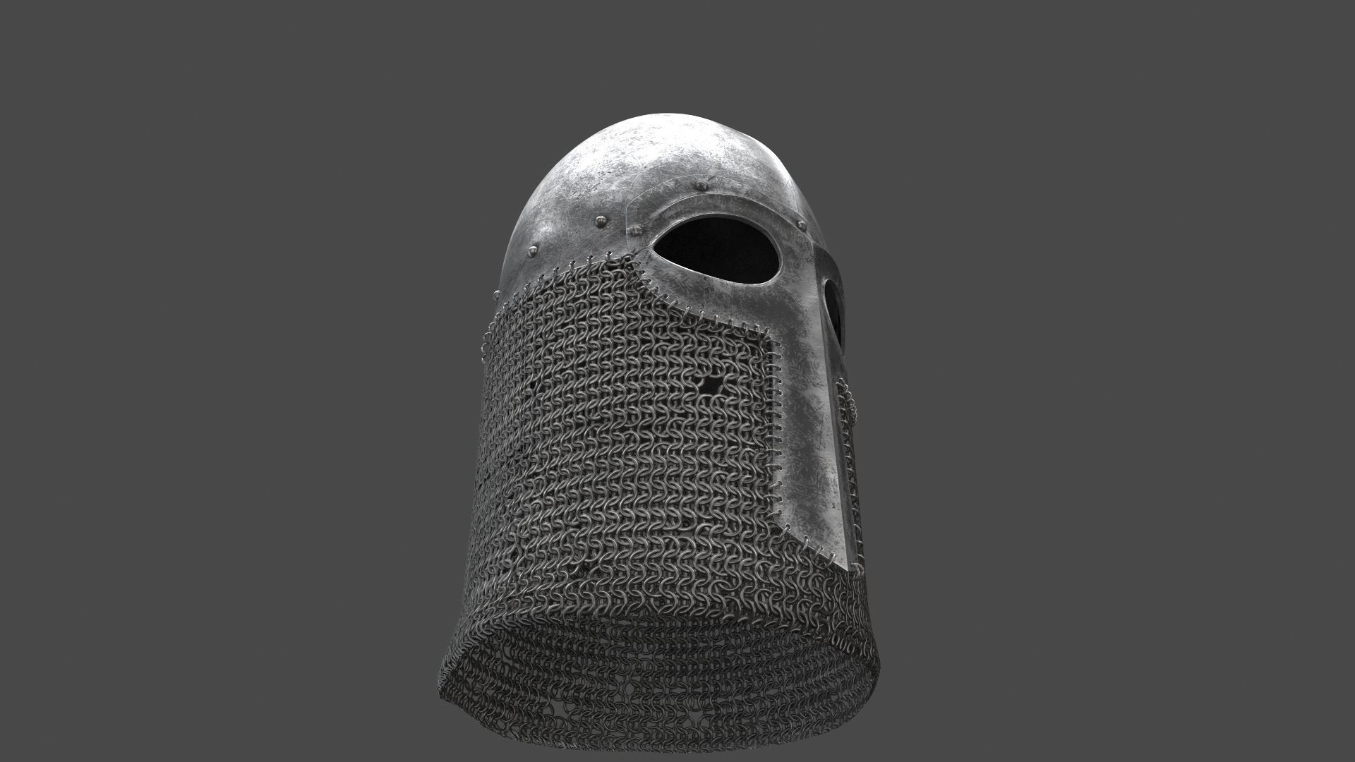Medieval Helmet Low-poly 3D model_30