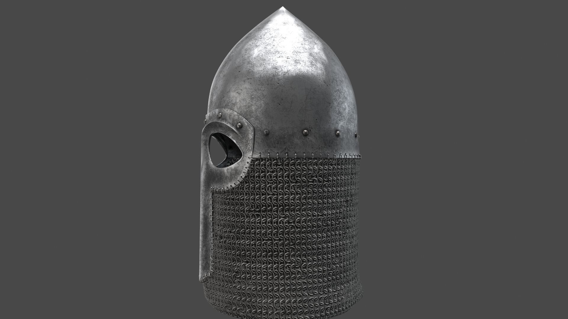 Medieval Helmet Low-poly 3D model_16